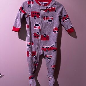 Carter’s Red Firetruck Print One-Piece Pajama